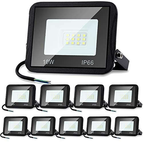 Jopassy LED Strahler Außen 10x 10W,Wasserdicht LED Fluter Flutlicht 900lm 3000k warmweiß,IP66 Außenstrahler für Garage,Schuppen,Terrasse,Arbeitsraum,Sportplatz,Rasenflächen,Auffahrt