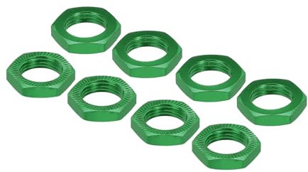 sourcing map Aluminum 17mm RC Wheel Nut Thread M12x1.0mm Hex Wheel Nuts RC Wheel Nut for 1/8 RC Model Car Trucks Off Road Car Upgraded Parts Pack of 8(Green)