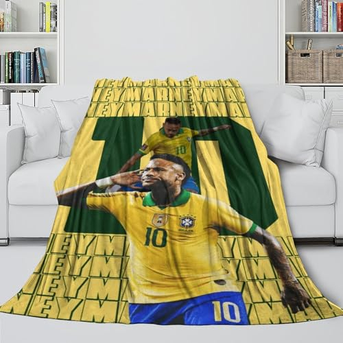 Neymar Warme Decke - Fußball Auffälliges Decke Für Geschenk Für Kinder Enkelkinder Liebhaber Freunde Kollegen - Sofa Bett Dekor - Weihnachten Geburtstag Geschenk 40x50inch(100x130cm)