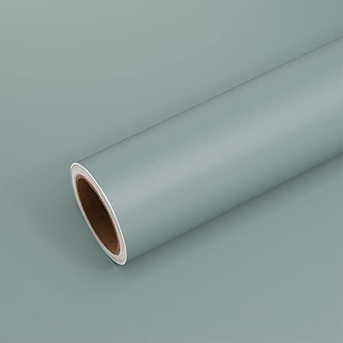 VEELIKE Papier Peint Bleu Étain Épaissir 40cmx900cm Papier Adhésif pour Meuble Vintage Papier Vinyl Adhesif Bleu Mat Papier Peint Adhesif Mural Salon Stickers Muraux Salle de Bain Imperméable