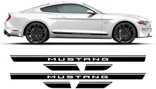 Fahrradaufkleber Autoaufkleber Vinyl Seitenstreifen kompatibel mit Ford Mustang 2015-2022 (mattschwarz)