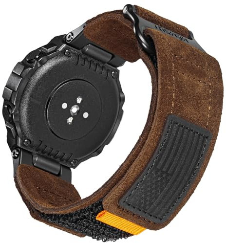 Cinturino per orologio compatibile con Amazfit T-Rex/T-Rex 2/T-Rex Pro/T-Rex Ultra, cinturino in morbida pelle scamosciata millitaria, con gancio e anello e strumenti inclusi