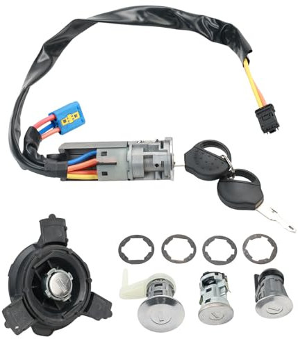 FanPaYY Kit Complet 3 Serrures + neiman + Bouchon de Réservoir + 2 clés Compatible pour Peugeot 206 (1998-)