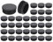 QUARKZMAN 36 Pcs Bouchon en Plastique Rond, Bouchons d'Extrémité de Tube Noirs, 42mm(1.65 Pouce) pour Pieds de Meubles, Protection de Glissement pour Chaise, Canapé, Table, Étagère