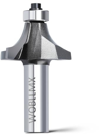 WOBLLMX 12mm Schaft Abrundfräser,Radius 20.5mm,mit Kugellager Oben Hartmetall Klinge Handlich langlebig und scharf für Holzbearbeitung DIY zu Hause