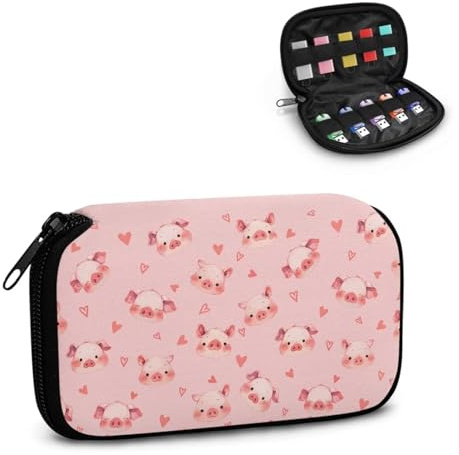 Pzuqiu Cute Pig Flash Drive Case USB Storage Case Organizer Memory Stick Jump Drive Case Portable Electronic Accessories Storage Bag with 10 Sloths for USB Flash Drive