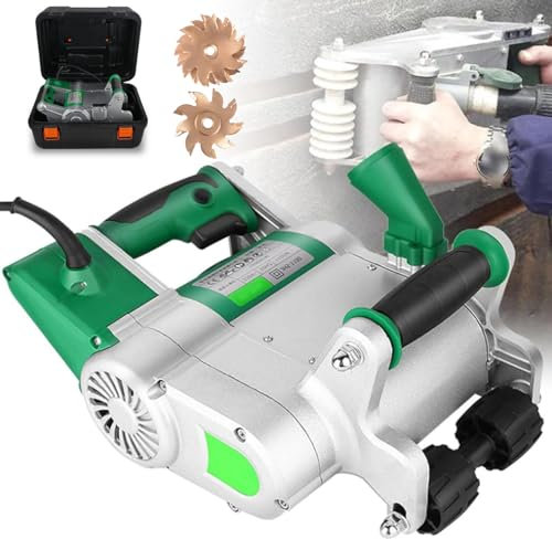 Elektrischer Mauerschlitzer, 1100 W, 1-malige Formwand-Rillenschneidemaschine mit 25 mm/35 mm Klingen, 20–30 mm einstellbare Nuttiefe, Wandschlitzmaschine, Zement-Sand-Ziegelschneider mit Tragebox,