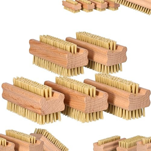 ToolSpace 5x Nagelbürste Holz Feste Starke Mix Agawa Tapica und Syntetische Borsten Nagelreinigungsbürste Nail Brush Handwaschbürste Fingerbürste Schrubbbürste zum Reinigen Schmutz Handbürste