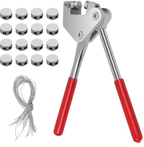 Plombenzange Set, Plombenzange Stahl mit 20 Bleiplomben 20 Plombendraht Dichtungszangen Kit Bleiplombenzange für Wasserzähler, Stromzähler, Logistik
