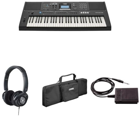 Yamaha PSR-E473 Portable Versatile Digital Keyboard bundled with HPH-150 Headphones, Keyboard Bag SC-KB630, and sustain Pedal