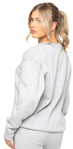 989Zé ENZO Womens Oversized Long Sleeve Sweatshirt Ladies Soft Sweat Jumper (UK, Alpha, M, Regular, Regular, Grey)