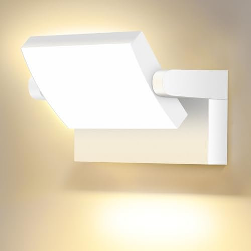 GXXG 40W LED Wandleuchte Außen 4000 Lumen Modern Wandlampe Aussen/Innen Warmweiß 3000K wandbeleuchtung Weiß mit 350° Schwenkbar LED Panel Wasserdicht IP65