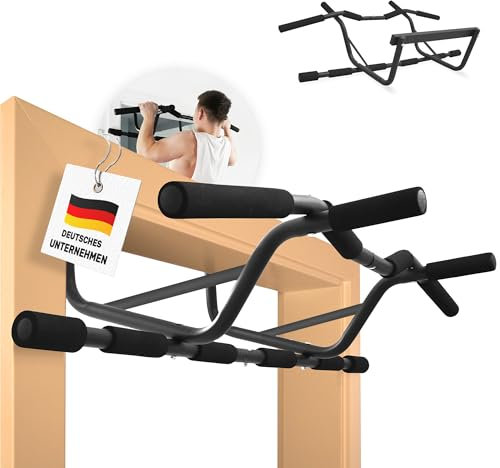 EVERLEVEN [NEU] Klimmzugstange Türrahmen [Klimmzugstange ohne Schrauben] Fitness Stange Pull Klimmzugstange Tür Reckstange [7-22 cm] Pull Up Bar Trainingsstange [geschütztes Design]