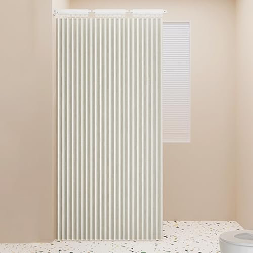 RIUGHJID Klappbare Vorhangstange, Einstellbare Duschvorhangstange mit Federspannung, Abnehmbare Saugnapfbefestigung, Gardinenstange für Fenster oder Dusche(3-fold 120-200cm)