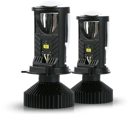 KYPSZQPSH Y6D H4 LED Projector Headlight Bulbs Bi LED Lens Projector With Fan H4 Mini Projector Lens Headlight Automobile Hi Lo Beam Bulb(2pcs Right hand)