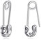 YFN Sicherheitsnadel Ohrringe Sterling Silber Winzige Büroklammer baumeln Ohrringe Herz Papier Clip Schmuck Geschenke für Damen