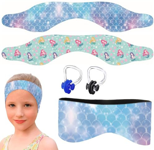 Diadema de Natación para Niños,2pc Diadema de Natación Impermeable,Banda Natacion Oidos Niños,Cinta Natacion Oidos Niños,Banda para Cabeza Natación de Neopreno para Niños,Diadema Oídos Ajustable