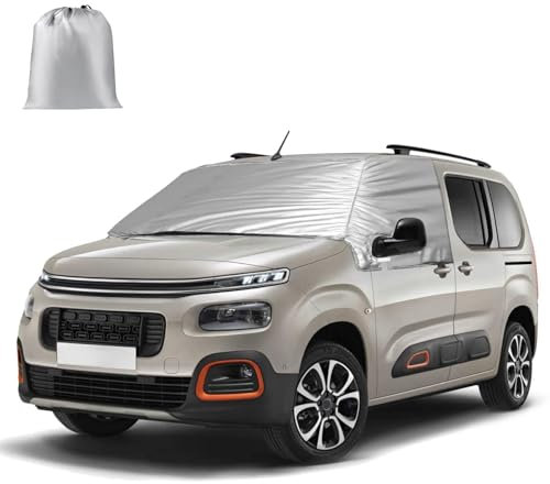 Windschutzscheiben Abdeckung Kompatibel mit Citroen Berlingo Peugeot Partner Opel Combo 2018-2025, Externe Frontscheiben Sonnenschutz, Schnee Eisschutz Wrap Abdeckung