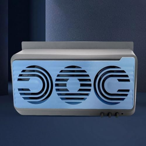 Ventilador de escape de vehículo con panel solar, ideal para ventilación en climas cálidos (gris azul)