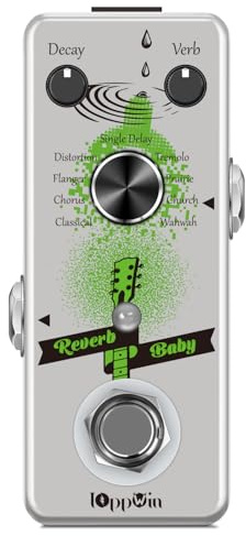IOppWin Reverb Baby Multi-Effektpedal - 9 Reverb-Modi (Hall, ROOM, PLATE, ECHO + mehr), True Bypass, Decay/Mix-Regler, langlebiges Aluminium-Chassis für Gitarre/Bass