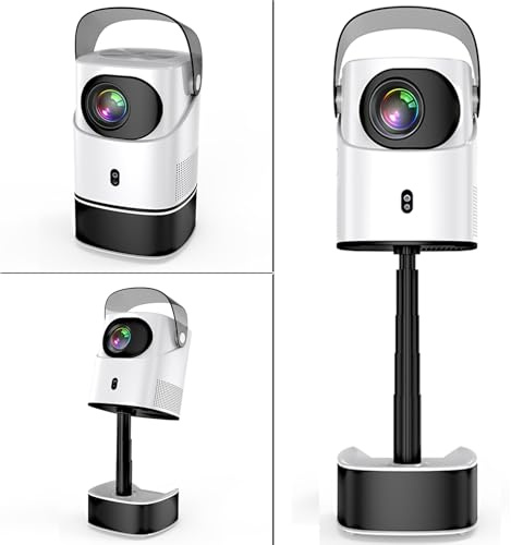 Smart Beamer, Tragbarer Projektor with WiFi & Bluetooth 5.4, 1080P Video Proyector 600 ANSI Lumen, 10W Lautsprecher, Elektrischem Fokus & Android Apps, Kino Beamer für Zuhause, Schlafzimmer und Garten