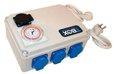 Weedness TBOX Grow Zeitschaltuhr 12x600 Watt 380 Volt Box mit Heizungssteckdose und 48h Gangreserve Anbau Indoor Box