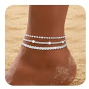 Fußkettchen für Damen Silber 925 Gold Fussketten Wasserfest Sommer Schmuck | Layered Fussketten Damen,Verstellbar,Zirkonia Kleeblatt Herz Blume Schmetterling Tennis,Fußkette,Strand Schmuck Geschenk
