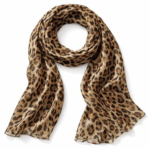 Alster Herz Premium Seidenschal Damen aus 100% reiner Seide – Elegantes Halstuch 176x110 cm - Leichter Schal Frühling Sommer Herbst Stilvolles Mode Accessoire – Geschenk Frauen