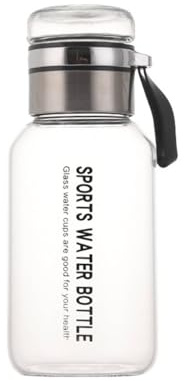 harayaa Bouteille de Sport Bouteille d'Eau Gourde Infuseur Thé Carafe Verre Borosilicate Capacité 1000ml avec Infuseur Inox Étanche sans Fuite Poignée, 1000ML, Blanc Raffiné
