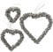 Hänger, Dekohänger 3er-Set in Herz Form mit Glöckchen in silber, Ø ca. 9 cm bis 16 cm