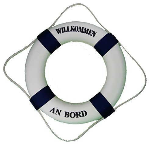 Deko Rettungsring Willkommen an Bord, blau, 35cm
