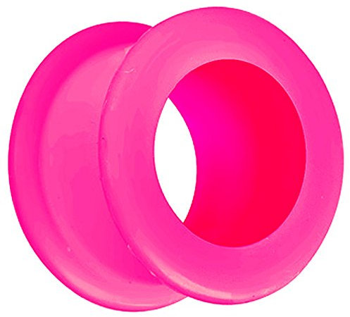 Piersando Silikon Flesh Tunnel Ohr Plug Piercing Ohrpiercing Extra Big Flexibel Weich Soft XXL 16mm Pink