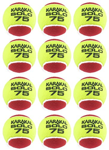 Karakal Unisex Solo 190,5 cm Niedriger Kompression Tennisbälle, Tasche von 12, Grün/Rot