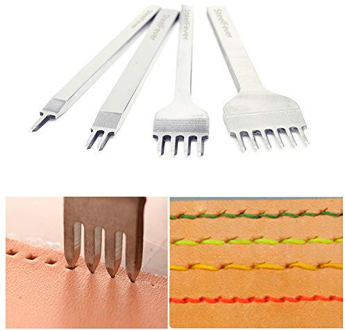 Leather Craft Tool 1/2/4/6 Prong Lacing Stitching Punch Hole (4mm)