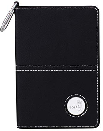 KOFULL Porte-carte de score de golf en cuir PU de luxe avec une marque de balle et un crayon
