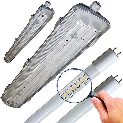 Amslight LED Feuchtraumleuchte 2x150cm incl. LED Röhre 6000K Set