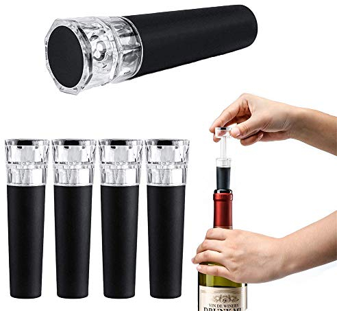 6 Pieces Silicone Wine Stoppers, Vacuum Wine Bottle Saver, Wine Bottle Stopper, Pull Type Wine Bottle Stopper, Silicone Pull Type Vacuum Sealed Wine Stopper for Red Wine, Champagne, Beer Collection