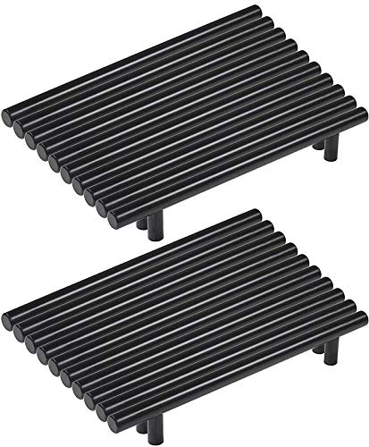 MARGUERASW 20 Pieza Tiradores Cocina Tiradores de Muebles Negros -tiradores negros de muebles cocina Tiradores Armarios Tirador Acero Inoxidable distancia del Agujero 192mm