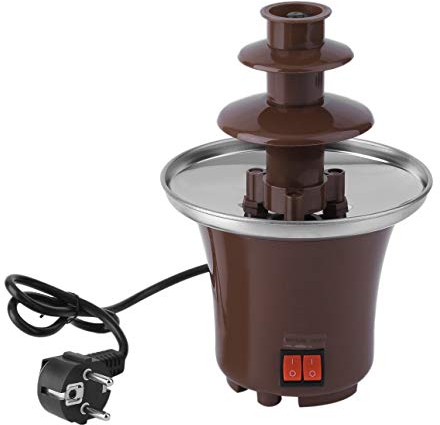 Ba30DEllylelly Mini fontana di cioccolato per uso domestico Fonduta elettrica fatta in casa Torre di fusione del cioccolato Macchina a cascata a tre strati