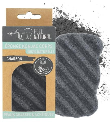 Esponja Konjac Cuerpo Carbón - Feel natural
