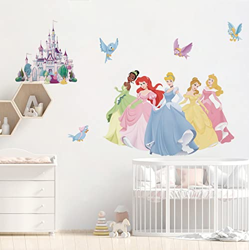 Runtoo Wandtattoo Prinzessin Wandsticker Schloss Wandaufkleber Babyzimmer Kinderzimmer Mädchen Wanddeko