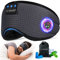 LC-dolida Schlafmaske mit Kopfhörer Seitenschläfer Schlafmaske Bluetooth Waschbar Lichtblockierende Schlafbrille mit Mikrofon für Reisen/Nickerchen/Yoga/Meditation/Schlafen(Grau)