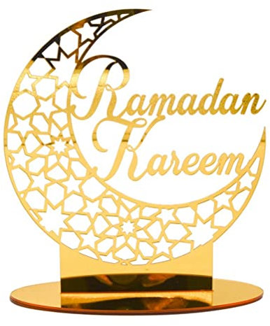 Eid Mubarak Ramadan Dekoration, goldene hohle Mondform Tischdekoration Ramadan Tischplatte Dekoration Ramadan Mubarak Eid Dekorationen