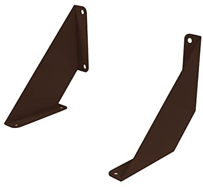 INOXLM Support d'étagère mural | Support d'étagère en fer | Étagère d'angle | Support d'étagère | 2 pièces (Large - 20 cm, Brown)