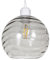 Modern Designer Grey Smoked Circular Ribbed Glass Non Electric Pendant Lamp Shade | 40w Maximum | 20cm Diameter | Spherical Shape Wavy Design by Happy Homewares