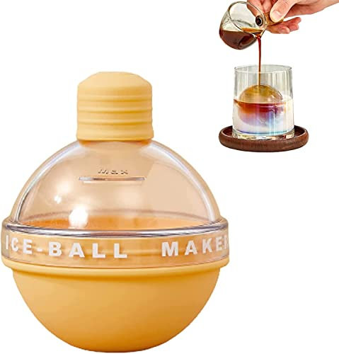 2022 Summer New Light Bulbs Ice Molds,Ice Ball Maker,Whiskey Ice Mold,Silicone Ice Cube Tray,Reusable Ice Ball Maker Whiskey Ice Mold (Yellow)