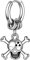 JewelryWe Schmuck Ohrringe Herren Punk Creolen mit Totenkopf Schädel Crossbones Anhänger Edelstahl Baumeln Ohrhänger Ohrstecker Silber