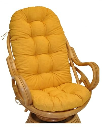 Rattani Polster für Schaukelstuhl, Ersatzpolster Schaukelstuhl/Drehsessel L 135 cm, Colore Giallo (gelb)