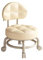 Tabouret Roulant Rond Bas, Tabouret à Poulie avec Dossier, Petite Chaise avec roulettes,Siège à roulettes Multicolores, Beige