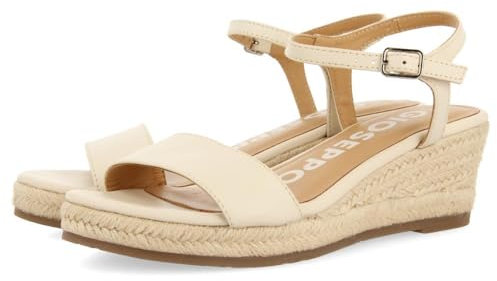 GIOSEPPO YALAHA Sandales compensées Espadrilles Femme Off-White 37 EU, blanc ivoire, 37 EU